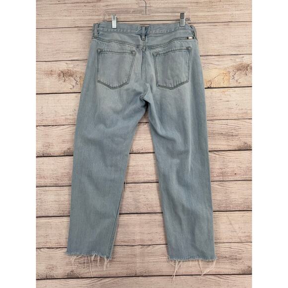 Kancan Delta Mid Rise Boyfriend Jeans Junior 13 Blue Light Wash Denim Distressed - Picture 2 of 11